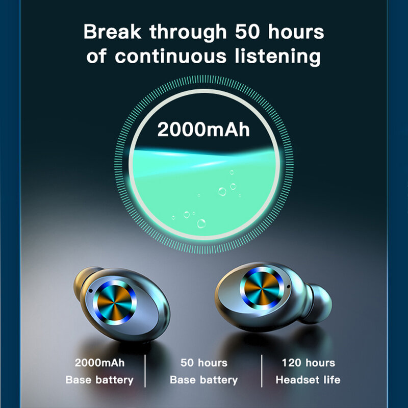 Fones de ouvido bluetooth x35 tws, fones intra-auriculares com cancelamento de ruído, sem fio, com led, controle de toque, para esportes