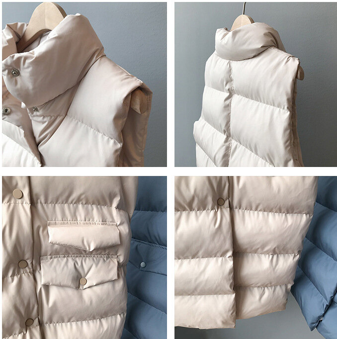 Chaleco informal de algodón para mujer, Chaqueta larga sin mangas, ajustada, abrigos sencillos y cálidos para otoño e invierno, novedad