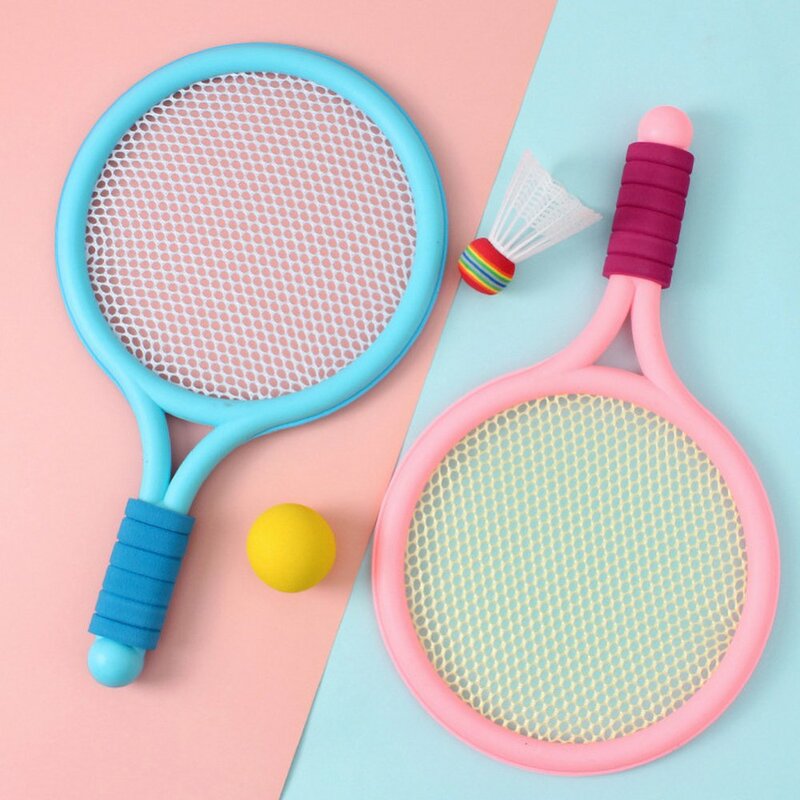 Mới Trẻ Em Ngoài Trời Trường Phụ Kiện Nhựa Vợt Tennis Với Bóng Luyện Tập Thể Thao Tennis Bộ