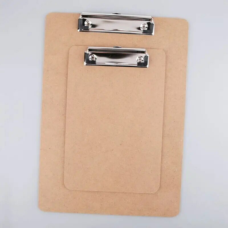 Portable A4/A5 Wooden Writing Clip Board File Hardboard with Metal Vertical Clips for Office School Stationery Supplies