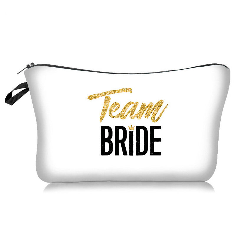 Bolsa de cosméticos para noiva, decoração de equipe de casamento, saco de armazenamento, festa de solteira, chá de panela, 1 peça