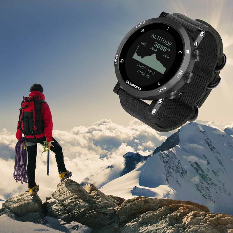 Sunroad 2023 GPS Sports Digital Smart men Watches with Heart Rate Altimeter Compass Pedometer Running Triathlon for Men Watches