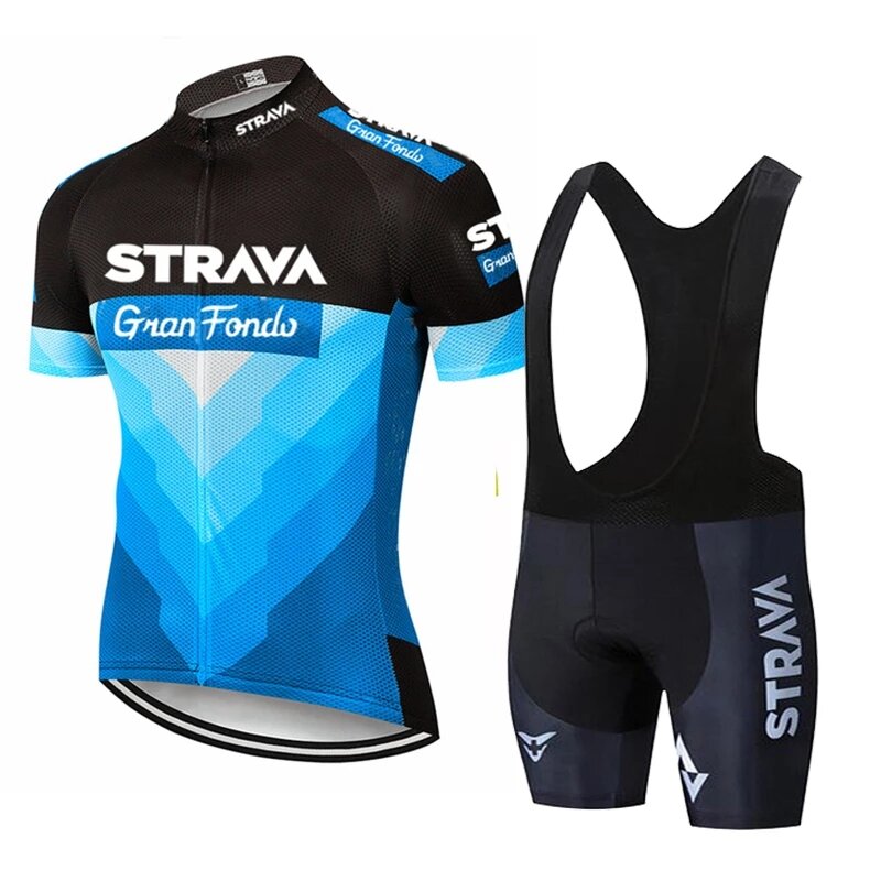 STRAVA-Conjuntos de Ciclismo de Summer uniforme de bicicleta de montaña de camisetas transpirables