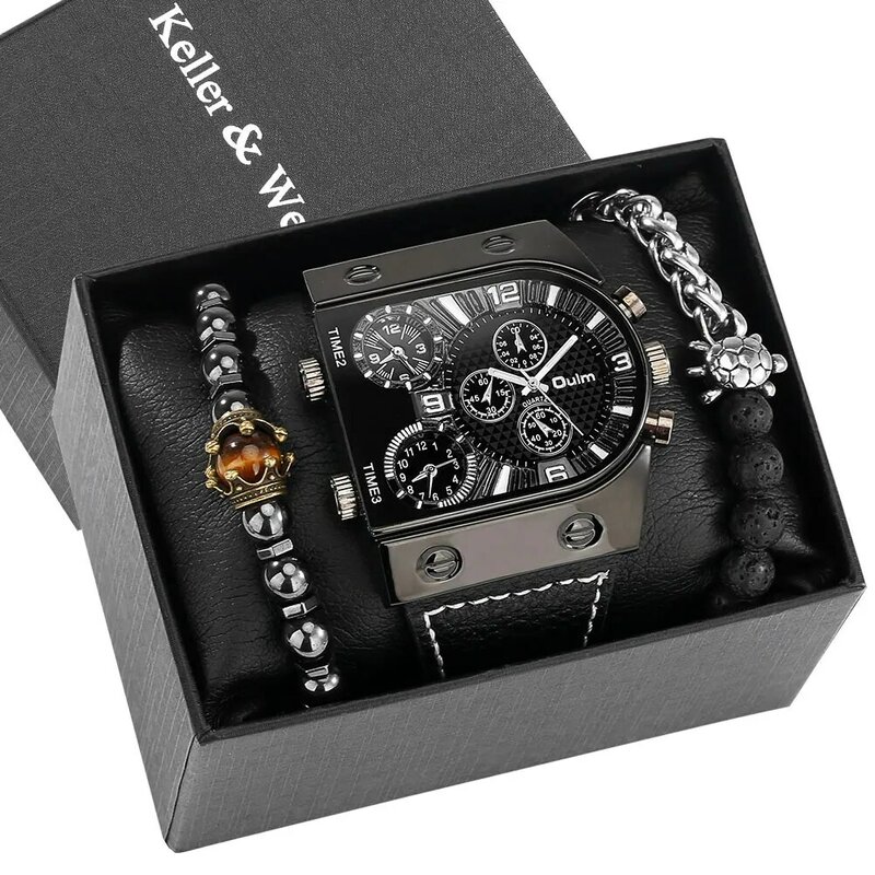 Relógio de pulso casual quadrado dial ampla cinta relógio de quartzo masculino marca de luxo super grande masculino pulseira relógios montre homme