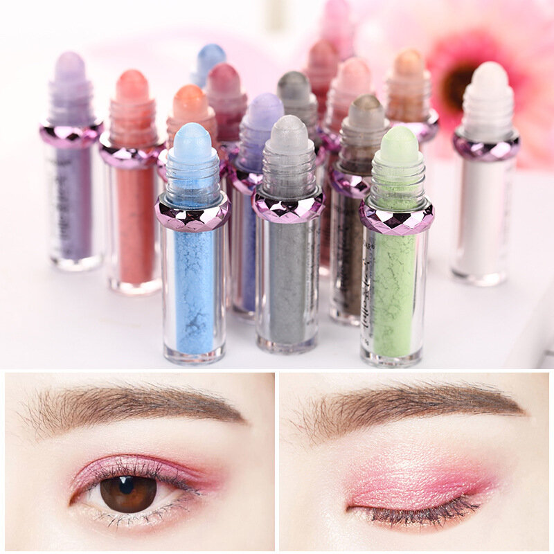14 Colors Makeup Shiny Eyeshadow Balls Cosmetic Shimmer Pigment Powder Beauty Long Lasting Nude Mineral Eye Shadow Pencil Women