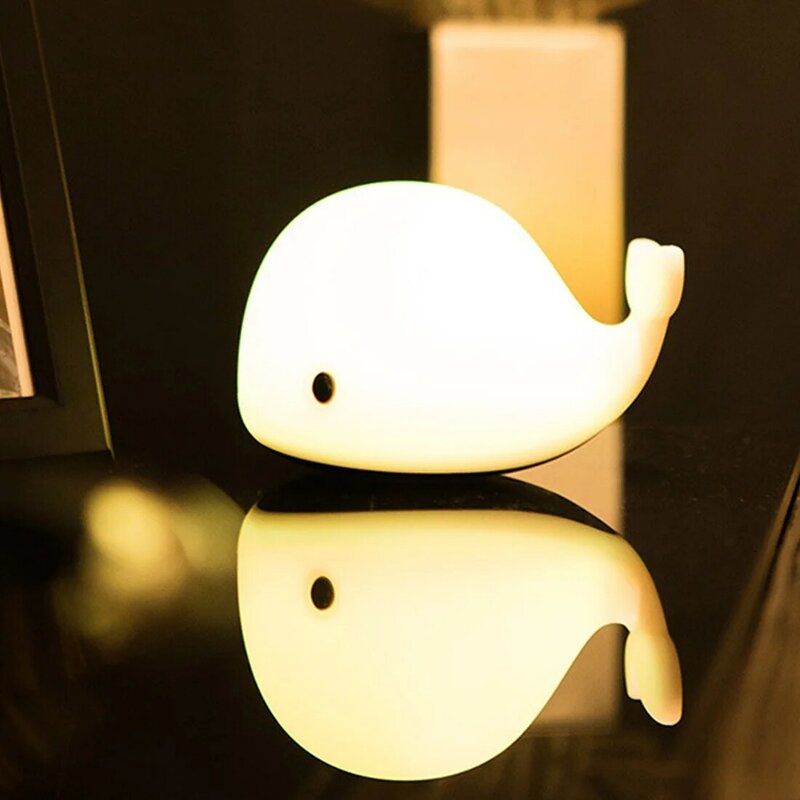 Illuminazione notturna a LED balena luci notturne a forma di cartone animato lampada da letto per bambini lampada da notte per bambini regalo di compleanno illuminazione per camera da letto
