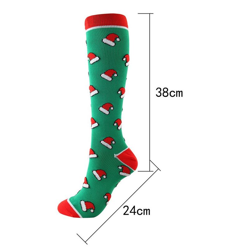 Calcetines de algodón de Papá Noel para mujer, medias divertidas de Navidad, árbol de Navidad y Año Nuevo, para otoño e invierno, 1 par