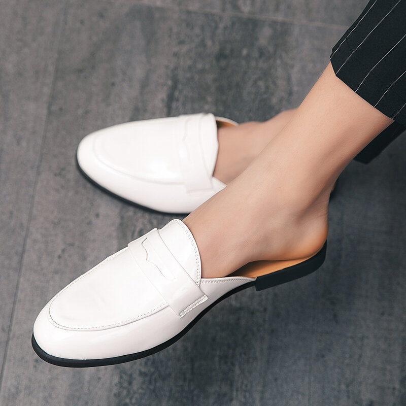 2021 nuove mezze scarpe da uomo mocassini in vera pelle di marca di lusso mocassini moda Casual Slip On scarpe da guida vendita calda di grandi dimensioni