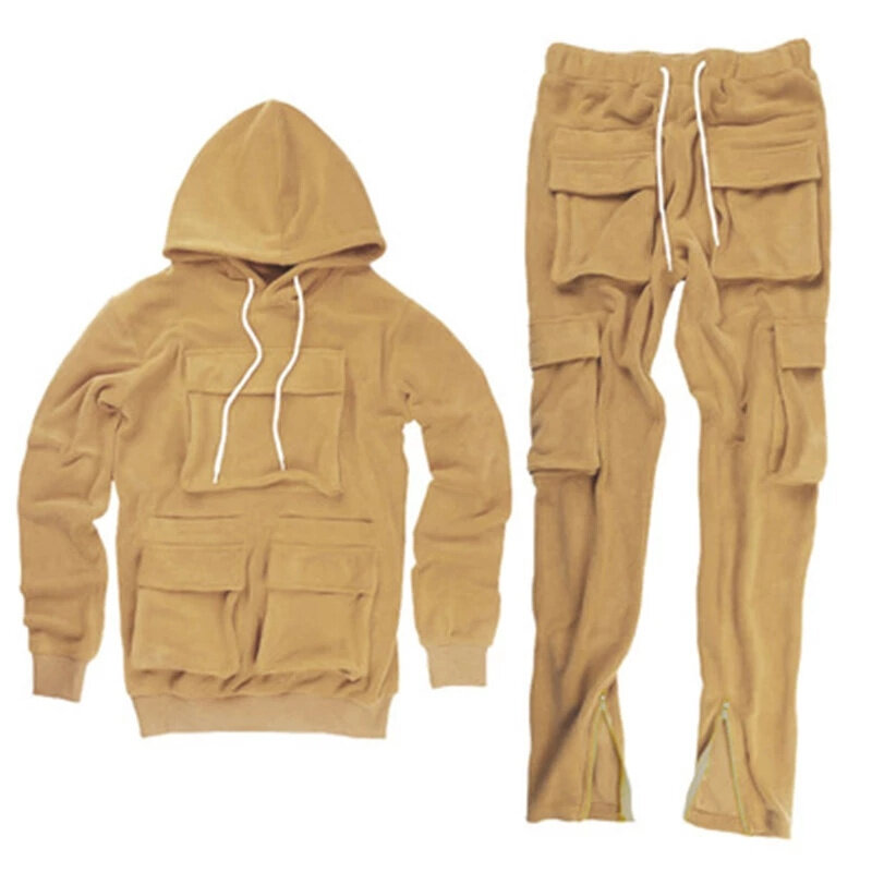 Sports sweatpants fleece Men Tracksuit 2 Piece hoodies and baggy Pants Mens Sweat Suits Set US Size Jogger Sets for Men Clothing