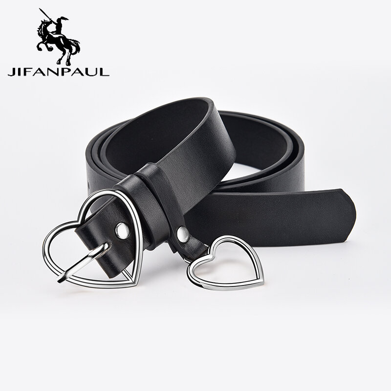 JIFANPAUL-Cinturón fino en forma de corazón para mujer, hebilla de corazón ajustable, cinturones de moda punk de alta calidad