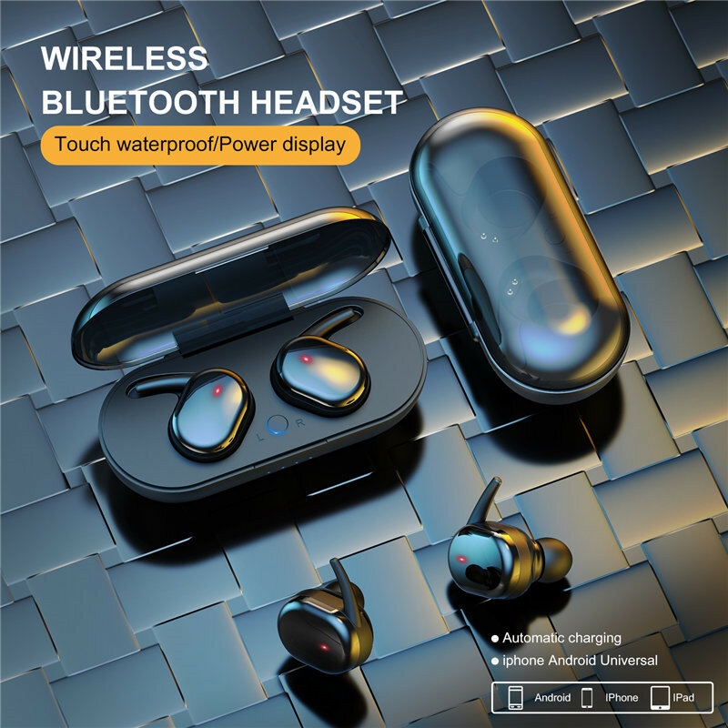 ワイヤレスヘッドセットY30,Bluetooth,ノイズキャンセリング,ステレオヘッドセット,マイク付き,スマートフォン用