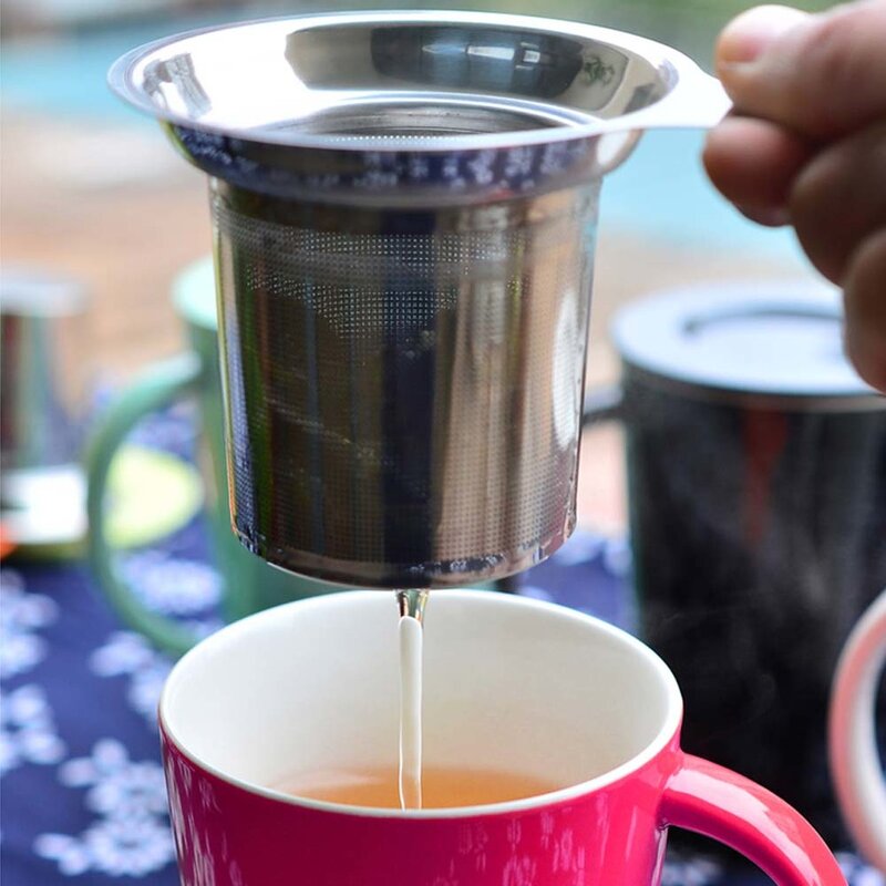 Tea Infuser Stainless Steel Tea Strainer Mesh Teapot Loose Tea Leaf Spice Filter Drinkware Kitchen Accessories Handle Clip