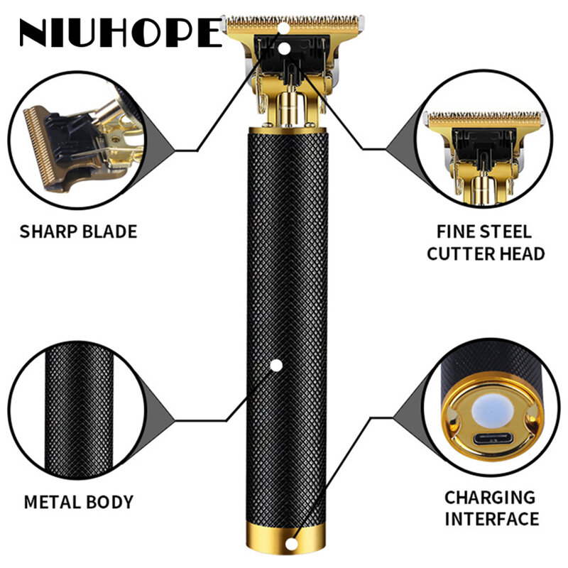 Niuhope-男性用のプロ仕様の電気バリカン,充電式電気シェーバー,あごひげとヘアカット用,t9