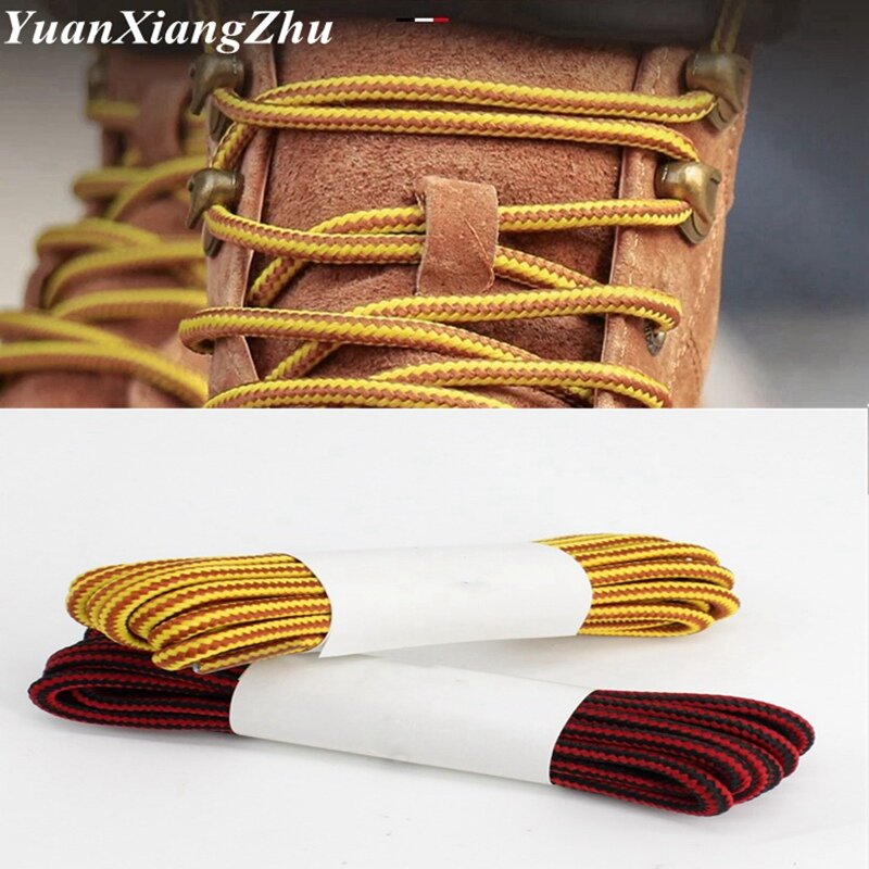 Zapatos redondos a rayas de doble color DIY cordones para botas deportivas