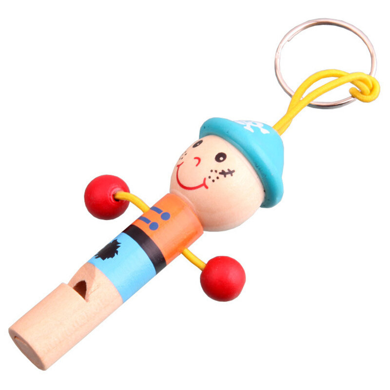 1pc Cute Whistle Kids Toddler Baby Music Educational Wooden Kids Toys Cute Little Pirate Whistle Baby Sound Toy Random Color