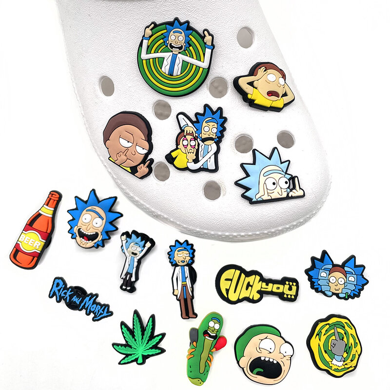 1pc personaggi dei cartoni animati divertenti Croc Charms Fit JIBZ sandali accessori fai da te PVC scarpe da giardino decorazione regali di natale per bambini