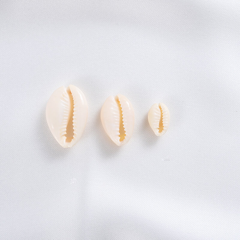 White Natural Oval Shell Beads Without Holes Charm Cowrie Conch Loose Spacer Beads For Jewelry Making DIY Bracelet Necklace