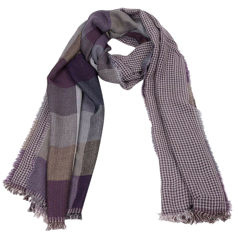 Winter Fashion Style Men Plaid Scarves Tassel Shawl Luxury Cashmere Warm Thick Lady Scarf Pashmina Scarves All-match Scarves