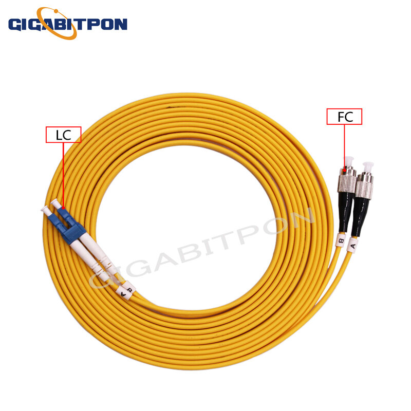 Puente de fibra óptica FC-LC FC/UPC-LC/UPC FTTH, cable de alimentación monomodo de 1M-20m, puente de fibra óptica de alta calidad (10 piezas/paquete