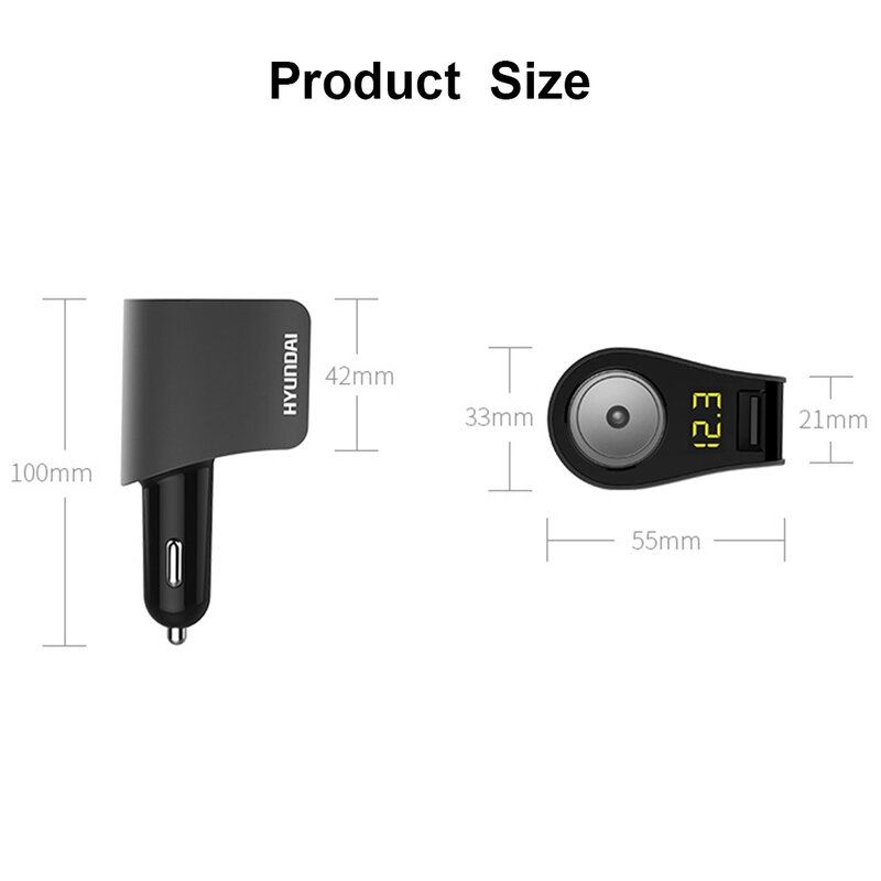 KDsafe – allume-cigare à 3 ports USB, adaptateur de chargeur de voiture QC3.0, détection de tension en temps réel, universel