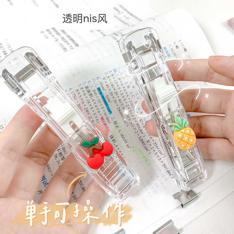 Transparent Cartoon Push Clamp Convenient Paper File Organizer Clip Snack Packing Bag Sealing Clamp Household School Supplies