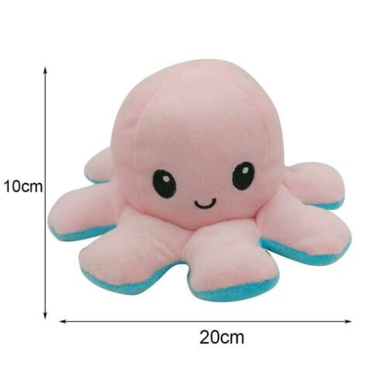 Mascota Octopu de juguete para niños, Peluche de Pulpo de dos lados, juguete de Peluche, Animal Pulpo de dos lados