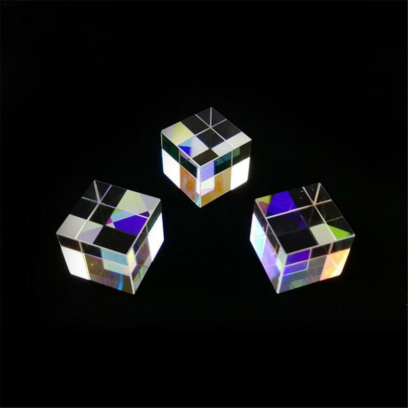 Prisma de luz brillante de seis lados, combinado, cubo, viga de cristal manchado, Prisma dividido, instrumento de experimento óptico