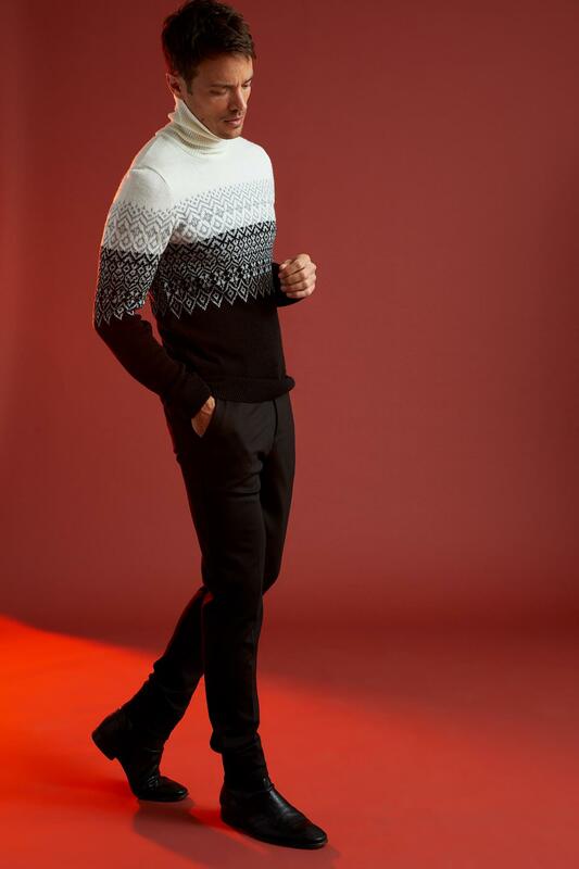 DeFacto зимние мужские трико с рисунком Slim Fit трикотаж свитер джемпер пуловер теплый платформе для повседневной носки; Season-S0322AZ20WN