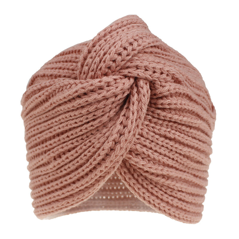 Wanita Musim Dingin Hangat Crochet Kepala Wrap Muslim Cap Stretch India Topi Rajutan Beanie Topi Lembut Dikepang Turban