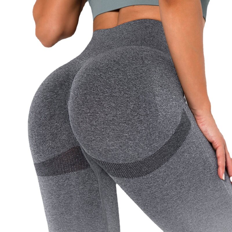 Pantalon de Yoga sans couture, collant de couleur dégradée, pantalon de Fitness, taille haute, extensible, pour sport, course à pied, pour femmes