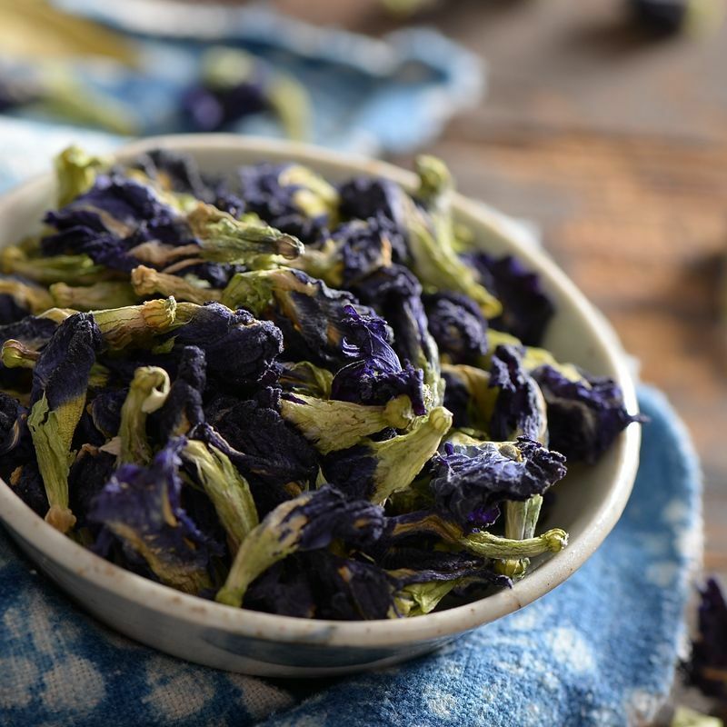 Сухой цветочный чай, голубой горох-бабочка, травяной чай, кухонная игрушка, органический натуральный синий чай для похудения, красота, окраш...