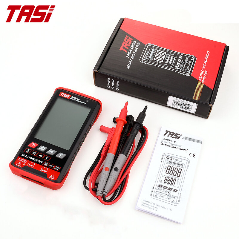 TASI TA804AB DIGITAL MULTIMETER Professional Auto Tester Multimeter HD Color Screen Ultrathin  Intelligent OHM NCV Voltage Meter