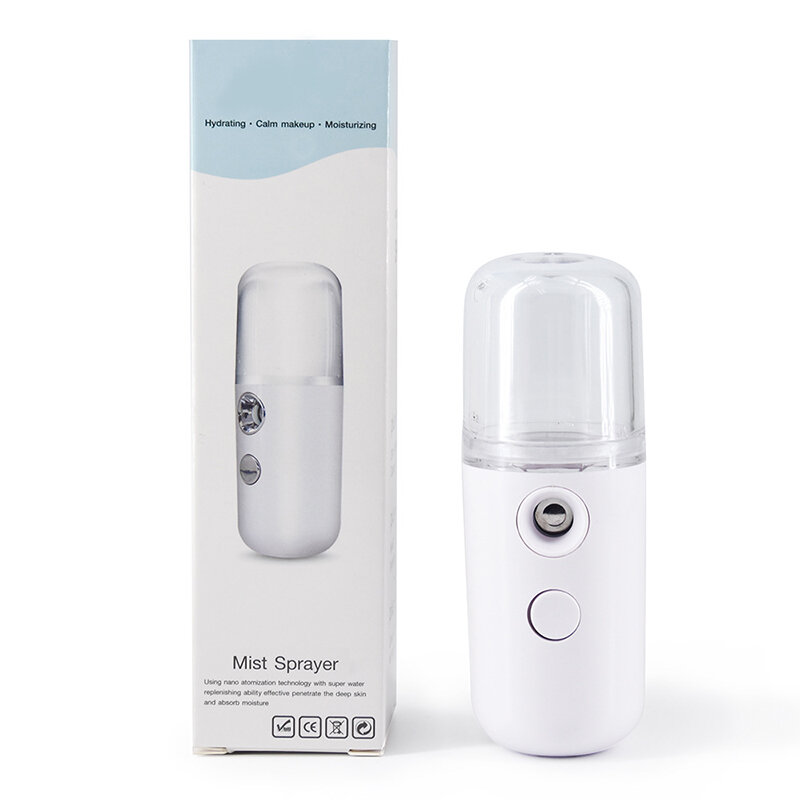 Mininebulizador facial nano usb 30ml, vaporizador de rosto a vapor umidificador hidratante anti-envelhecimento rugas femininas ferramentas de cuidados com a pele