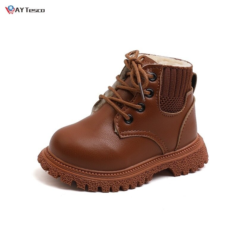 2021 Winter Unisex Kids Boots Martin Boots Children Pure Cotton Kids Knee High Boots Boys Boots Baby Girl Boots Solid Kids Shoes