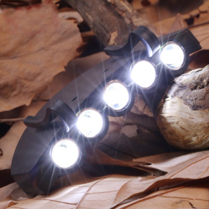 Lampe frontale Super lumineuse à 5 LED, chapeau, lumière à clipser, idéal pour la pêche
