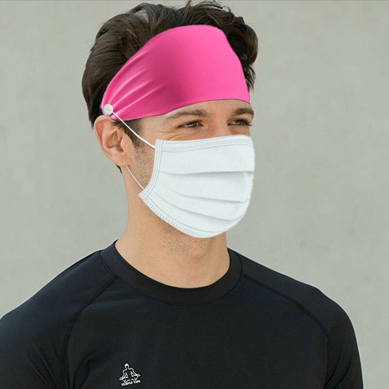 30^Button Headband Face Holder Wearing  Protect Ears Sports Quick Dry Sweat home Accessories tools