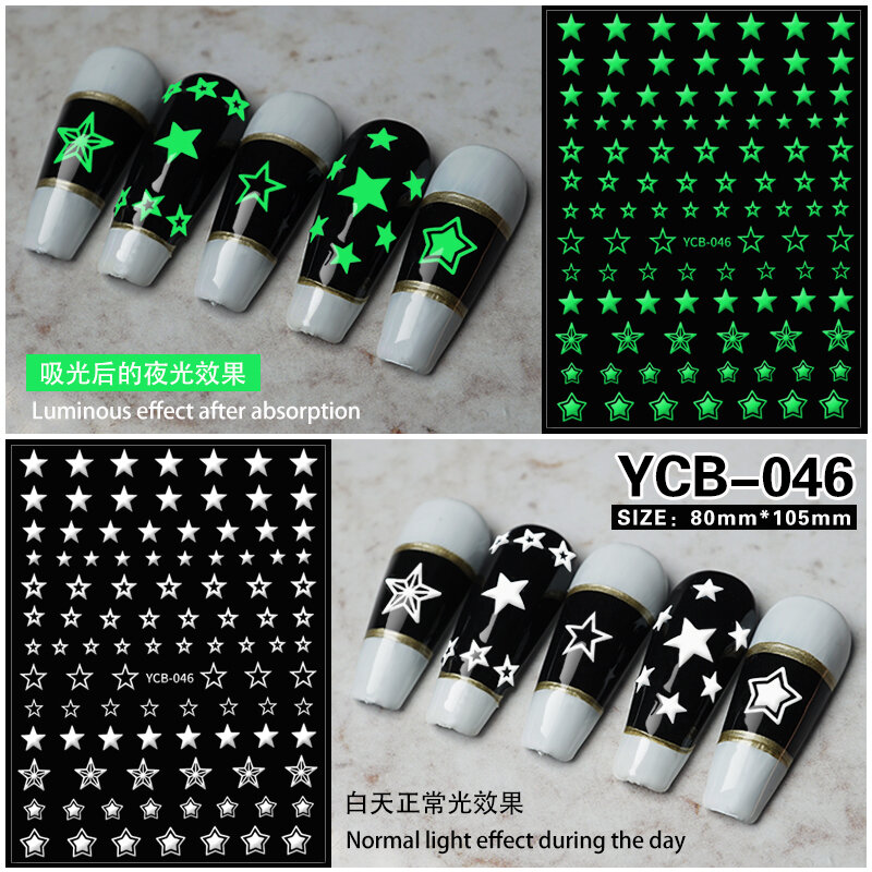 10pc stelle adesivo per unghie decalcomanie per unghie tatuaggio adesivi simpatici cartoni animati Manicure avvolge Stylis