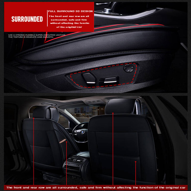 Funda Universal de cuero para asiento de coche, accesorio interior para FORD Focus Ⅱ/Focus C-MAX 5, fusion Mondeo