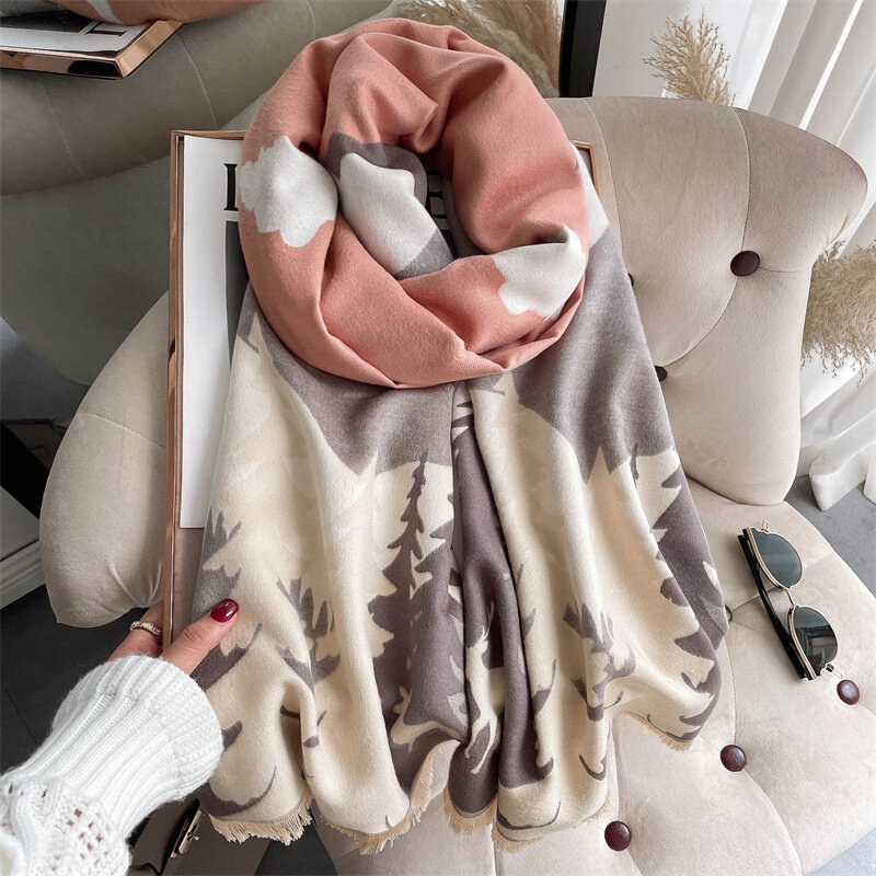 180*65cm cachecol de caxemira grosso personalizado feminino impressão dois lados cobertor manta e envoltório tessel bufanda pashmina feminina 2021