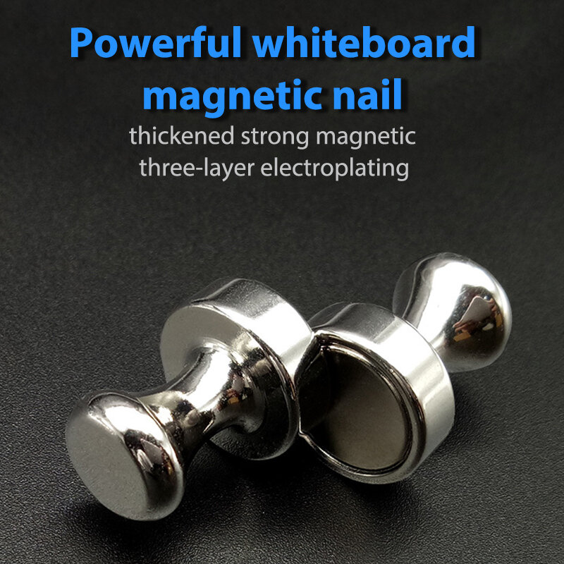 16Pcs Whiteboard Magneten Geborsteld Nikkel Push Pin Sterke Magneten Pin Magneet