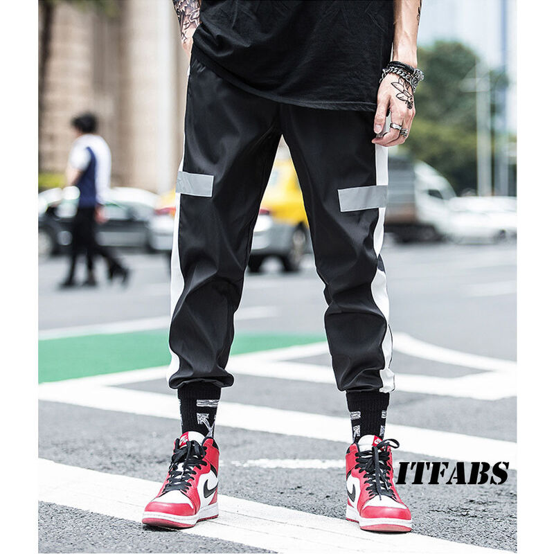 Светоотражающие Брюки Hirigin в стиле хип-хоп, джоггеры, женские брюки, Длинные свободные брюки, спортивный костюм, тренировочные брюки, верхня...