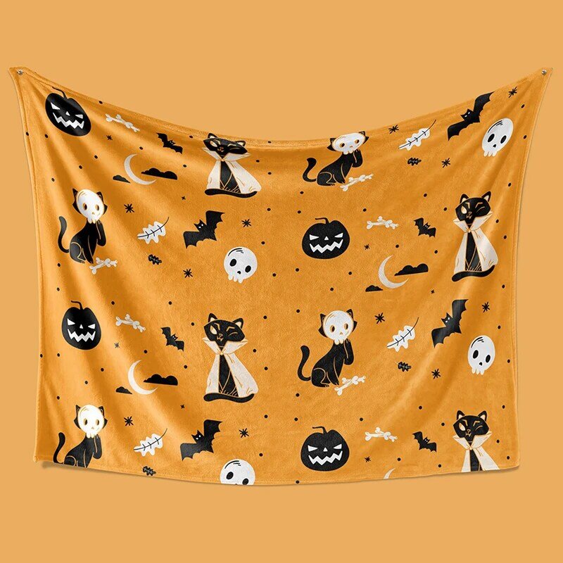 2021 New Winter Warm Blanket Halloween Witch Pumpkin Flannel Blanket Nap Blanket Office Sofa Blanket Plush Blanket