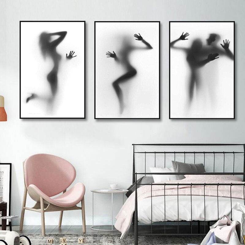 Современная модная абстрактная Художественная печать на холсте картина туманная фигурка плакат гостиная коридор украшение для дома карти...