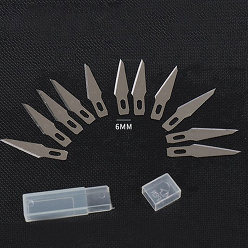 Kit de herramientas de cuchillo de bisturí de Metal, cortador antideslizante, cuchillo de artesanía de grabado y 5 cuchillas de piezas, herramienta DIY para reparación de PCB de teléfono móvil y portátil