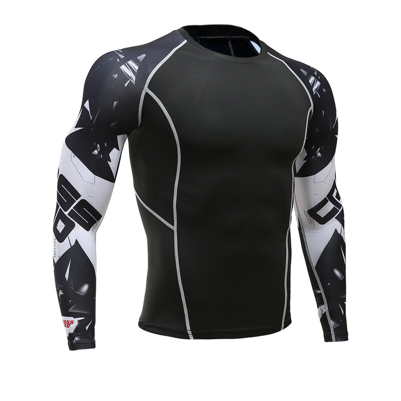 Best Selling Men's Casual T-shirt Quick-drying Compression Sports Shirt Men's Fitness Running MMA Gyms T-shirt Tights Rashguard