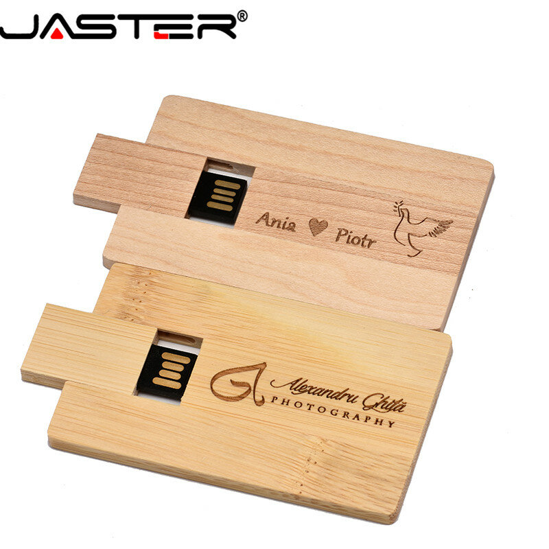 JASTER (ฟรีโลโก้ที่กำหนดเอง) การ์ดไม้ USB แฟลชไดรฟ์ 4GB 8GB 16GB 32GB 64GB 128GB pendrive USB 2.0