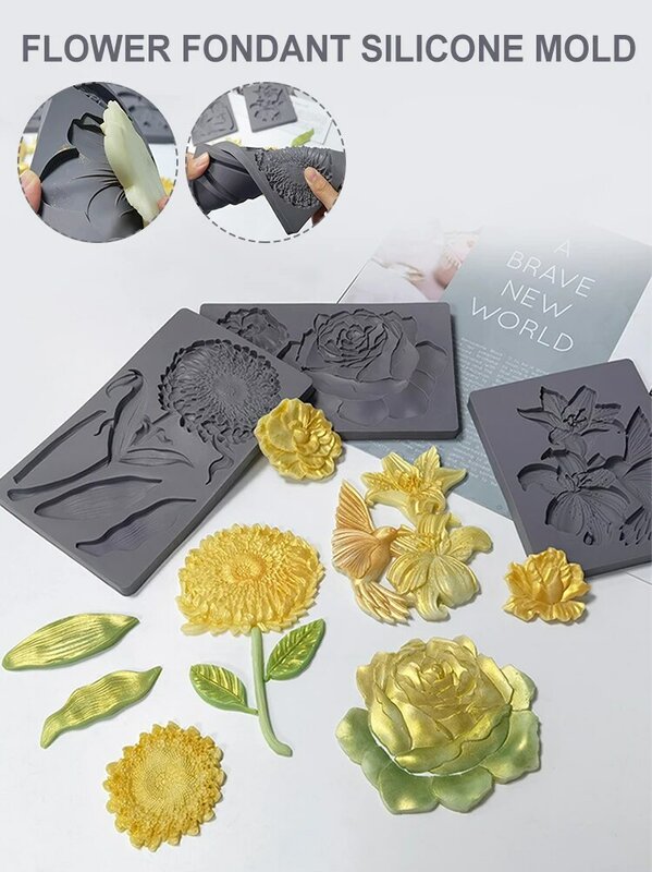 3D Blume Blütenblatt Silikon Fondant Form Kuchen Dekor Sugarcraft Icing Mold