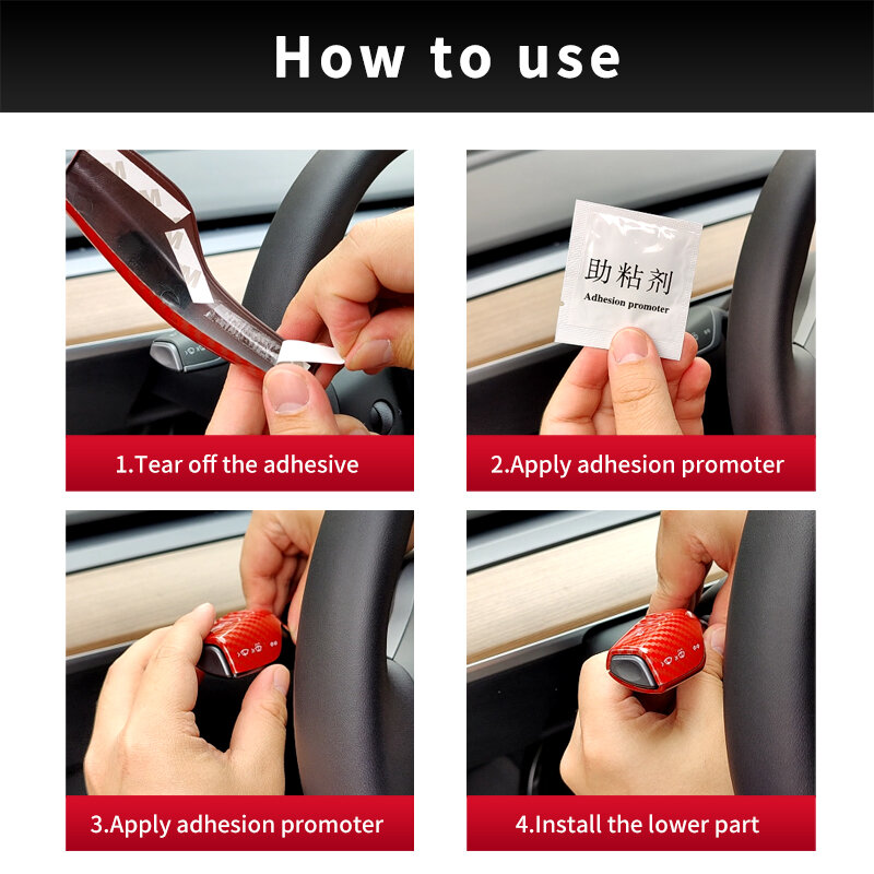 KCOOSO 4 pz/set ABS indicatore di direzione Stick Shift copertura protettiva per Tesla modello Y / 3 accessori auto