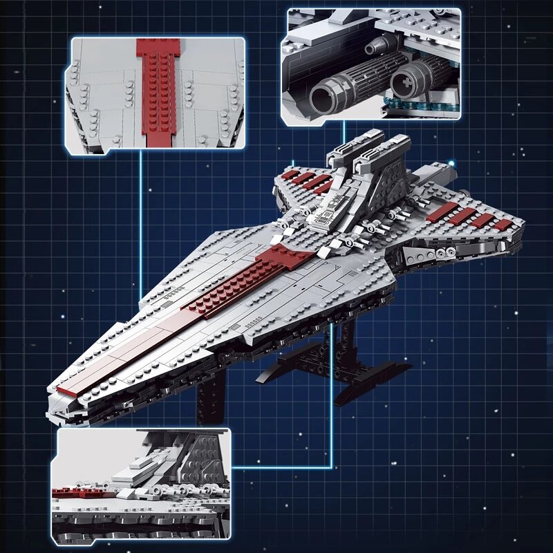 StarPlan-bloques de construcción de destructor estelar Imperial para niños, juguete de ladrillos para armar crucero de ataque de la República, regalo de Navidad, UCS, K105, K106 y K107