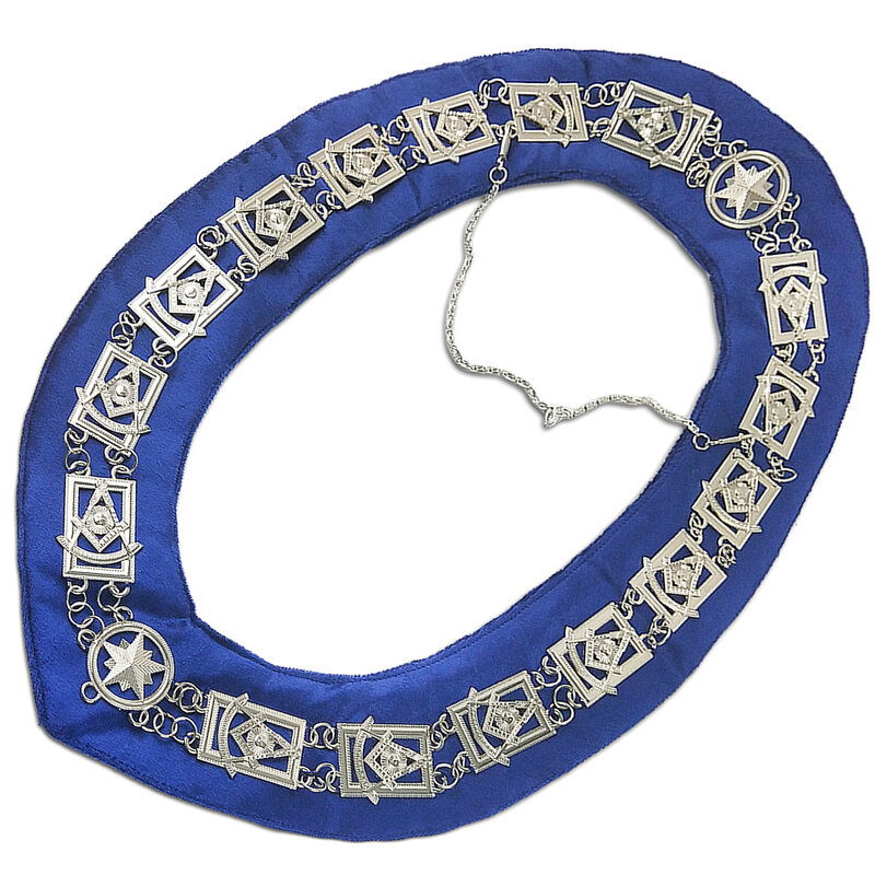 Ошейник-цепочка в стиле мастера, украшение с серебряным покрытием, голубой подарок